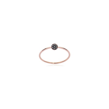 Bague Burato Paillettes en or rose et diamants noirs